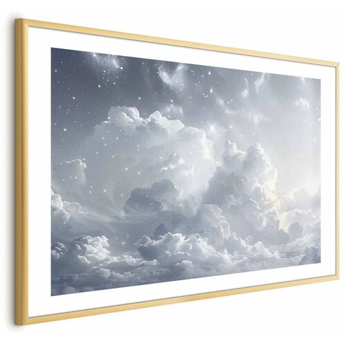  Plakat Astral Calm: Stars Scattered Over Delicate Clouds 42x29.7 Zlatni okvir s margom Cijene