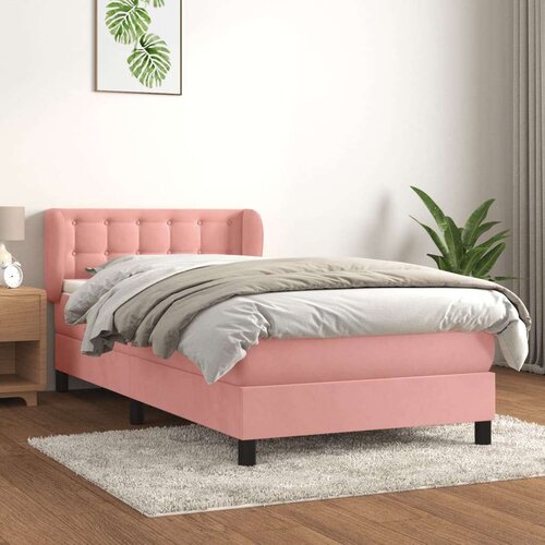 Box spring krevet s madracem ružičasti 90x200 cm bar&amp;scaron;unasti Slike