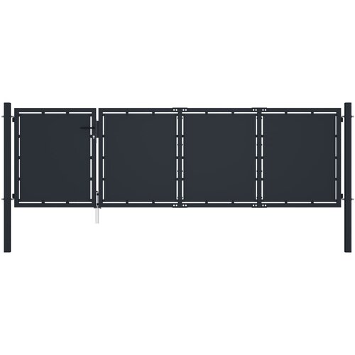VidaXL vrtna vrata iz jekla 350x100 cm antracitna Slike