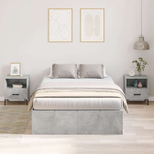  Okvir kreveta za pohranu Beton sivi 120x190 cm Slike