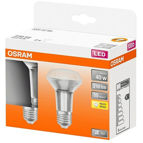 Osram Star Set LED sijalk Reflektor GU10 (E27, Ni mogoče zatemniti, Toplo bela, 210 lm, 2,6 W, 2 kos) Slike