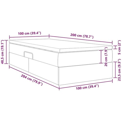  Krevet s madracem i skladi&amp;scaron;tem Crna 100 x 200 cm Lažna koža Slike