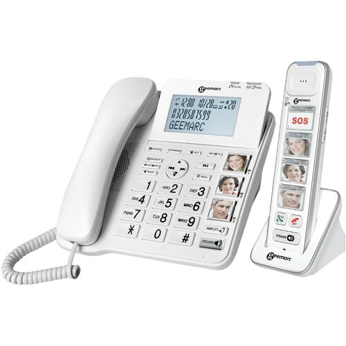 Geemarc Starej&scaron;i telefon z žično povezavo in brezžično slu&scaron;alko Foto tipke Telefonski odzivnik, (5000299321) Cene