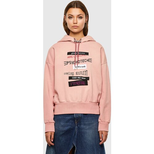 Diesel Sweatshirt - FMAGDALENAV1 pink with inscriptions Cene