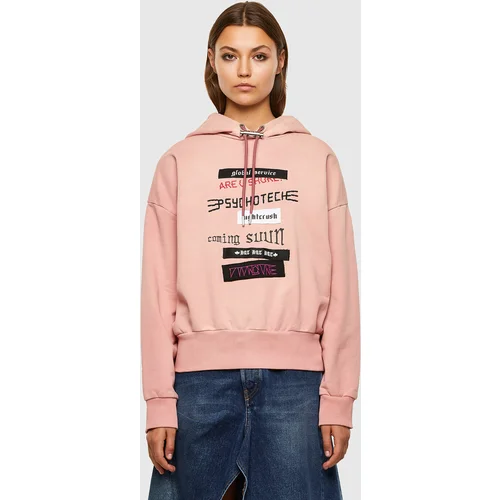 Diesel Sweatshirt - FMAGDALENAV1 pink with inscriptions Diesel Sweatshirt - FMAGDALENAV1 pink with inscriptions