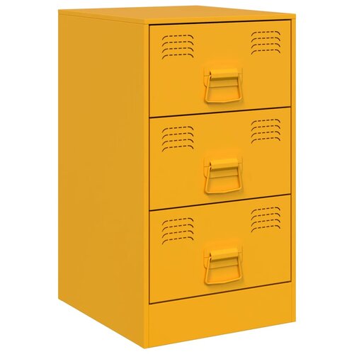 VidaXL Nočna omarica gorčično rumena 34,5x39x62 cm jeklo, (21228814) Slike