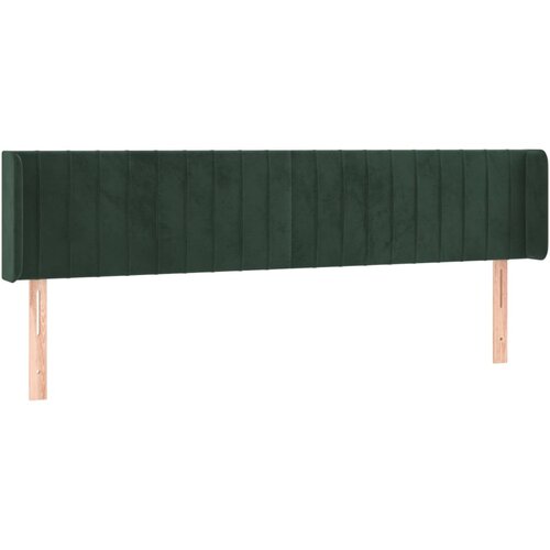 VidaXL Uzglavlje s u&amp;scaron;ima tamnozeleno 203x16x78/88 cm bar&amp;scaron;unasto Slike