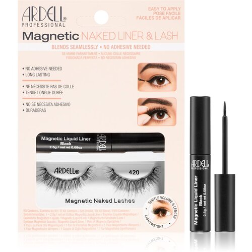 Ardell Magnetic Naked Lashes 420 nijansa Black darovni set umjetne trepavice Magnetic Naked Lashes 420 1 kom + tekući eyeliner Magnetic Liquid Liner 2,5 g Black Cijene