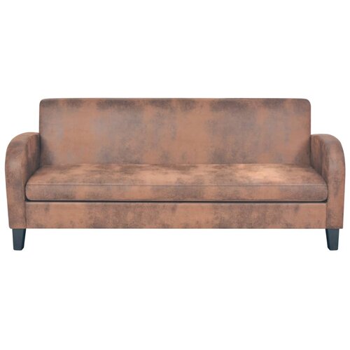 Maison Chic kavč - Sofa - Kanape trosed umetni semiš rjave barve, (21726633) Cene