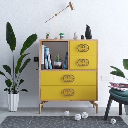 Woody Fashion komoda ELIN 70x88,6x40cm zlatno-hrastova Cijene