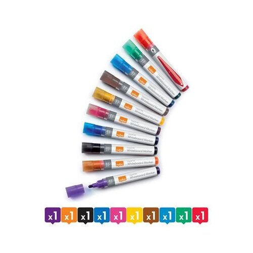 Nobo Marker za ploču s tekućom tintom, okrugli vrh, 10 kom, mije&amp;scaron;ani Slike