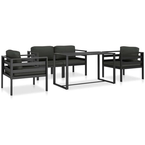  5-dijelni set vrtnih sofa s jastucima aluminijski antracit Slike