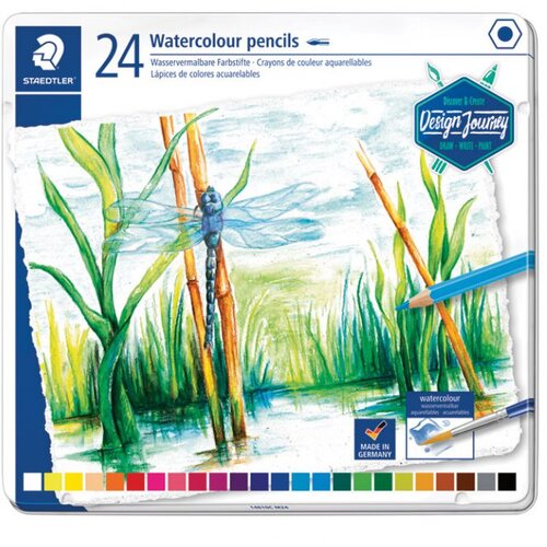  BOJE DRVENE-VODENE 24BOJE METALNA KUTIJA AQUARELL DESIGN JOURNEY STAEDTLER 14610C M24 Cene