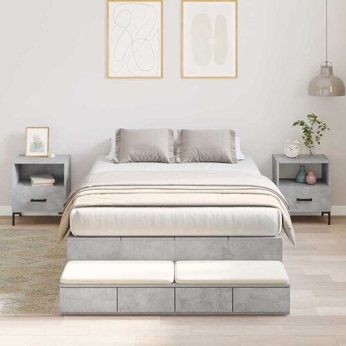 Krevet s ladicama Betonski sivi 120 cm Konstruirano drvo Cijene