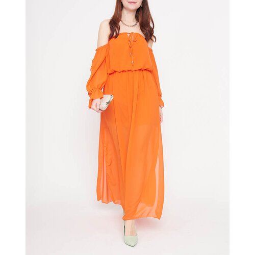 Resti Women's orange maxi Spanish dress - Clothing Cene