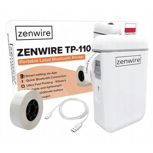 Zenwire TP-110 mini prenosni termični tiskalnik nalepk Bluetooth USB-C 203 DPI za Android iOS, (5000195804) Cene