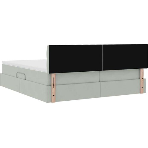  Krevet s od storage s madracem Svijetlo siva 90 x 200 cm - Svjetlosiva 180 x 200 cm Dizajn s jastučićima Slike