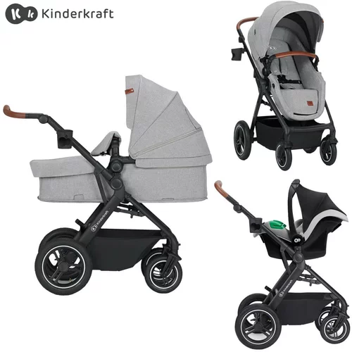 Kinderkraft otroški voziček 3v1 b-tour™ + mink™ pro light grey