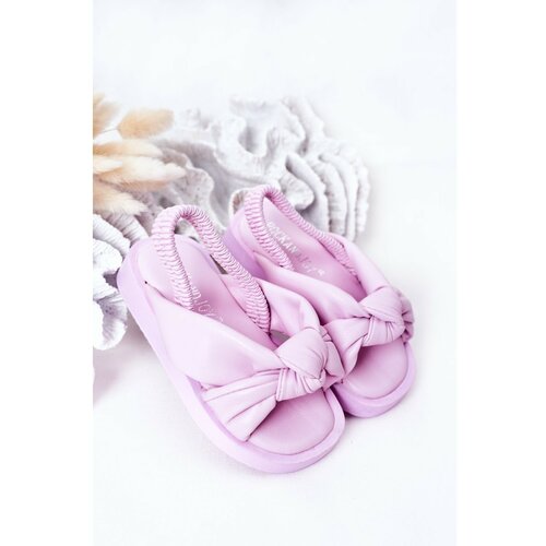 Kesi sandale za devojčice with drawstring purple bubble gum Slike