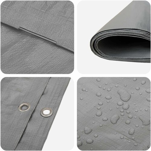  s rupama Svjetlosiva 4 x 5 m 260 gsm PE Slike