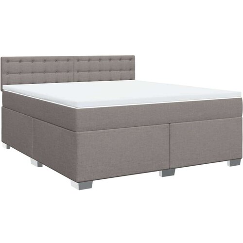 VidaXL Krevet s oprugama i madracem smeđesivi 180x200 cm tkanina Slike