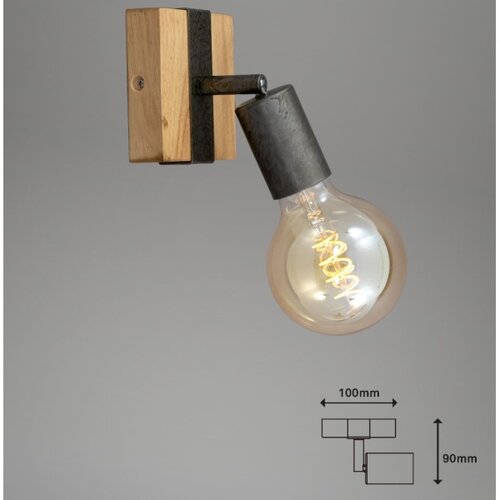BRILONER 2900-011 - zidno spot svetlo wood basic 1xE27/25W/230V Slike