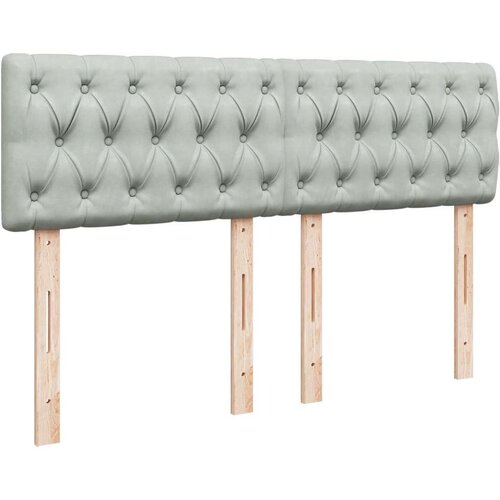 VidaXL Krevet s oprugama i madracem svjetlosivi 140x190 cm bar&amp;scaron;unasti Slike