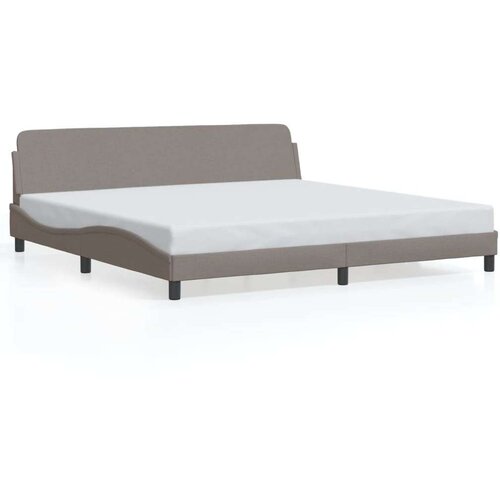  Okvir za krevet s uzglavljem smeđesivi 200 x 200 cm od tkanine Slike