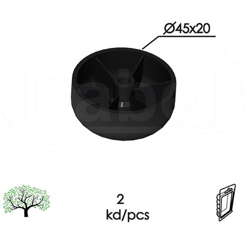 Dabel nogica za nameštaj nm1 crna f45x20 mm (2kom) dbp1 Slike