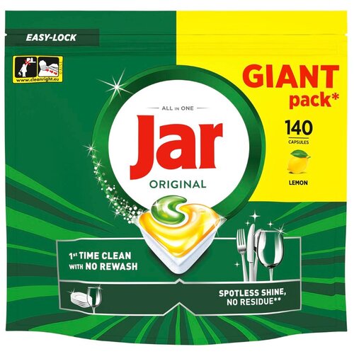 Jar Original All in 1 Lemon tablete za strojno pranje posuđa 140 kom Slike