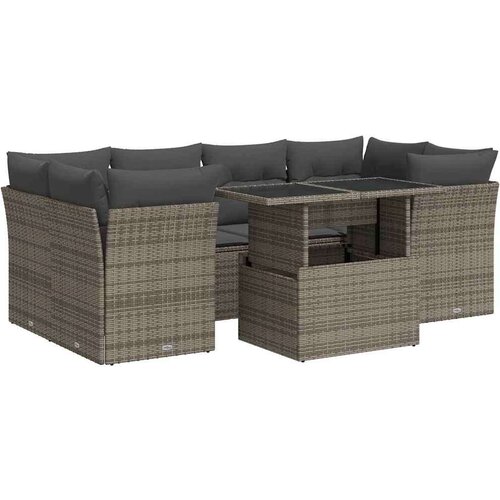 VidaXL 7-dijelni set vrtnih sofa sivi od poliratana Slike