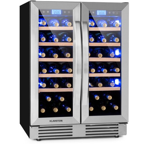 Klarstein Vinovilla Duo 42 2-zonski hladnjak za vino, 126l, 42 boce, 3 boje, staklena vrata Cijene