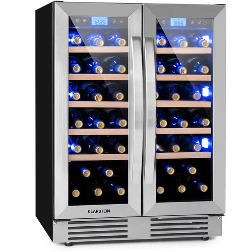Klarstein Vinovilla Duo 42 2-zonski hladnjak za vino, 126l, 42 boce, 3 boje, staklena vrata
