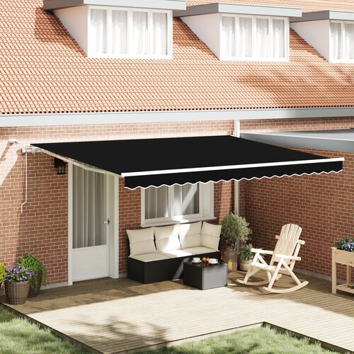 vidaXL Automatska uvlačiva tenda s LED-om Crna 450x300 cm, Zamjenska tkanina za tendu 4.5x3 m Crna Cijene