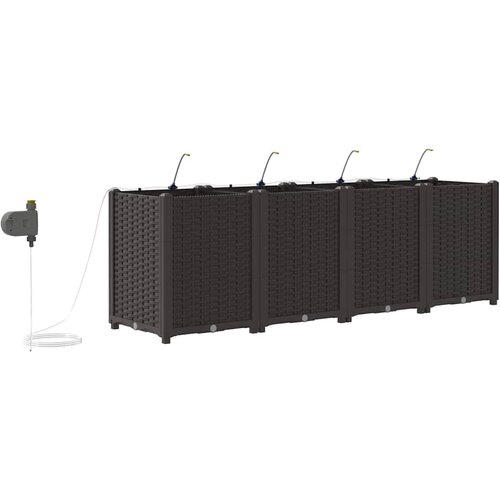  Vrtna saksija 4 pcs Smeđa 160 x 40 x 52 cm Plastika Slike