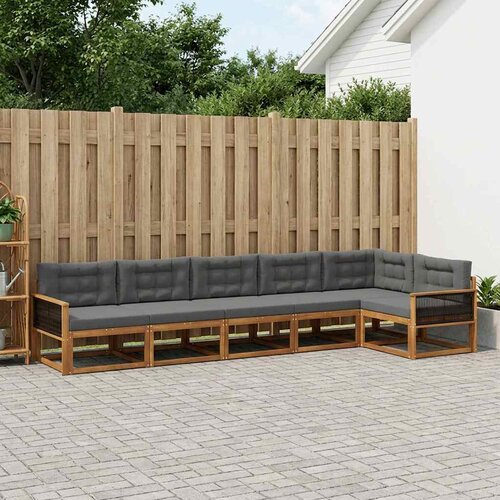  Set vanjskih sofa 6 kom. Prirodna i antracit Smeđa 406 x 168,5 x 73 cm Cene
