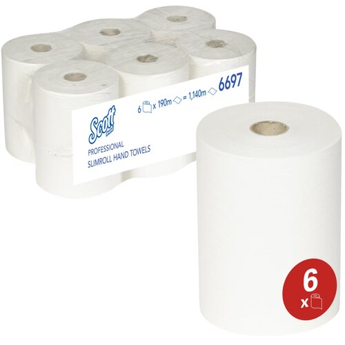 Kimberly Clark SCOTT Papirni ubrus, Jednoslojni, Beli, 6 komada Cene