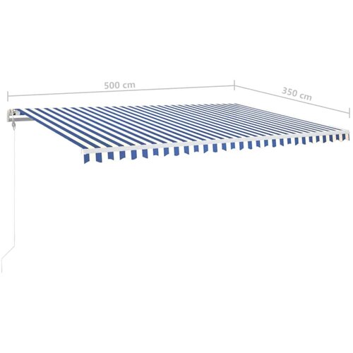  Automatska tenda sa senzorom LED 500x350 cm plavo-bijela Slike