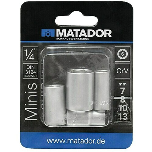 Matador set umetaka za nasadne ključeve (vanjski šesterokutni, 7mm, 8mm, 10mm, 13mm) Cijene