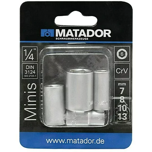 Matador set umetaka za nasadne ključeve (vanjski šesterokutni, 7mm, 8mm, 10mm, 13mm)