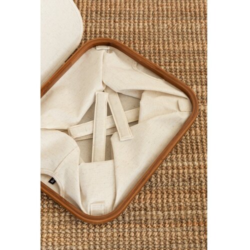 Bigso Kremno bela tekstilna &amp;scaron;katla za shranjevanje s pokrovom 40,5x33x30 cm Bamboo/Linen &amp;ndash; Slike