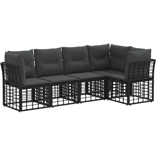  Set vanjskih sofa Crna Poliester Slike