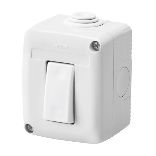 GEWISS System, 2P prekidac 16A, nadgradni, IP40, sivi Cene