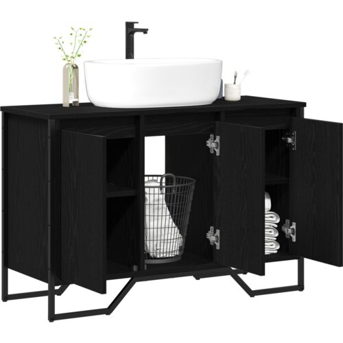  Kupaonski ormar za Lavabo - Umivaonik Crni hrast 91x35x60 cm Konstruirano drvo Slike