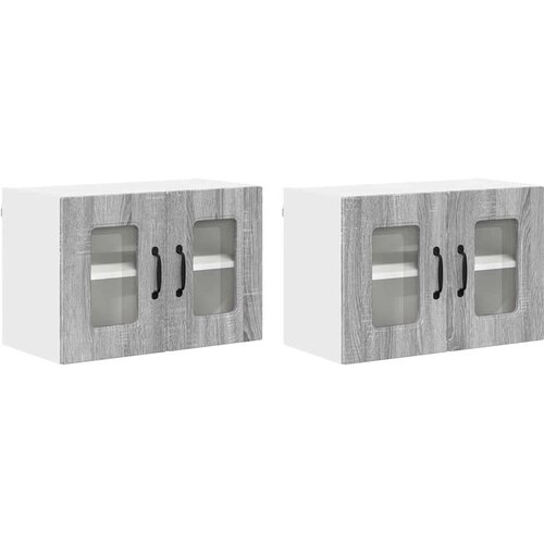 VidaXL zidni kuhinjski ormarić zidne 2 pcs siva sonoma 60 x 31 x 40 cm Slike