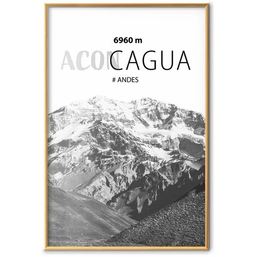  Plakat - The majestic peak of Aconcagua mountain crown mountain landscape 21x30 Zlatni okvir Cene