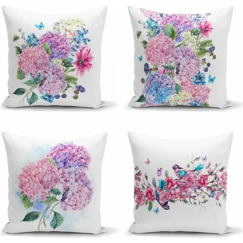 Minimalist Cushion Covers Komplet 4 dekorativnih prevlek za vzglavnik Purple Pink, 45 x 45 cm