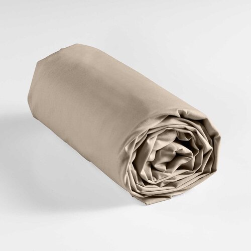 Douceur d int&amp;eacute;rieur Svetlo rjava napenjalna bombažna rjuha 180x200 cm Lina &amp;ndash; Slike