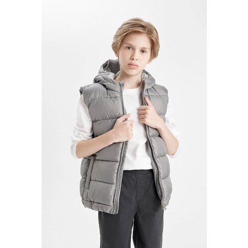 Defacto boy's Water Repellent Hooded Puffer Vest Cene