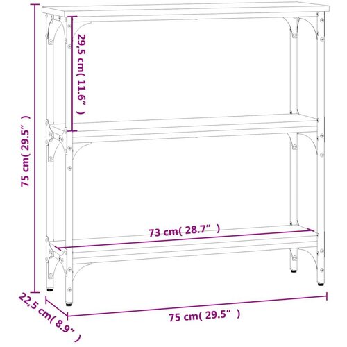  Konzolni stol boja hrasta 75 x 22 5 x 75 cm konstruirano drvo Slike